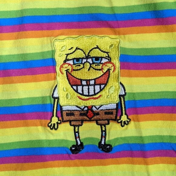Rainbow Stripe Sponge Bob Shirt - Picture 2 of 5